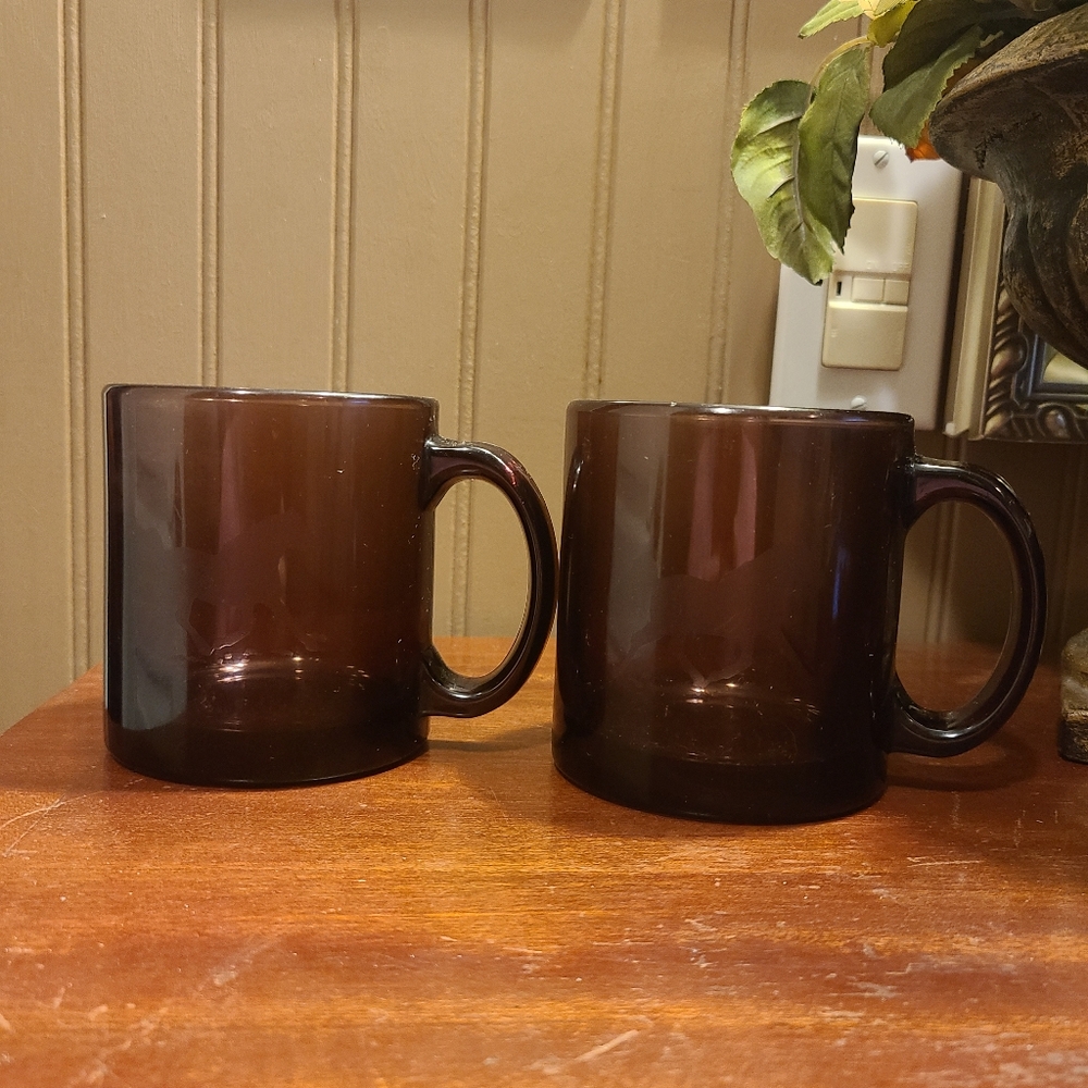 VTG Style Horse Farmhouse Glass Mugs. Box L